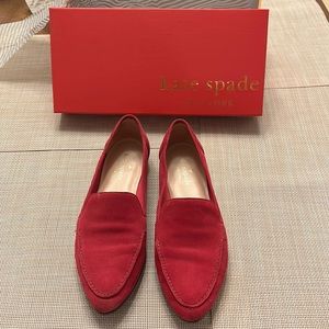 Kate Spade Carima Dark Pink Suede Loafer Flats